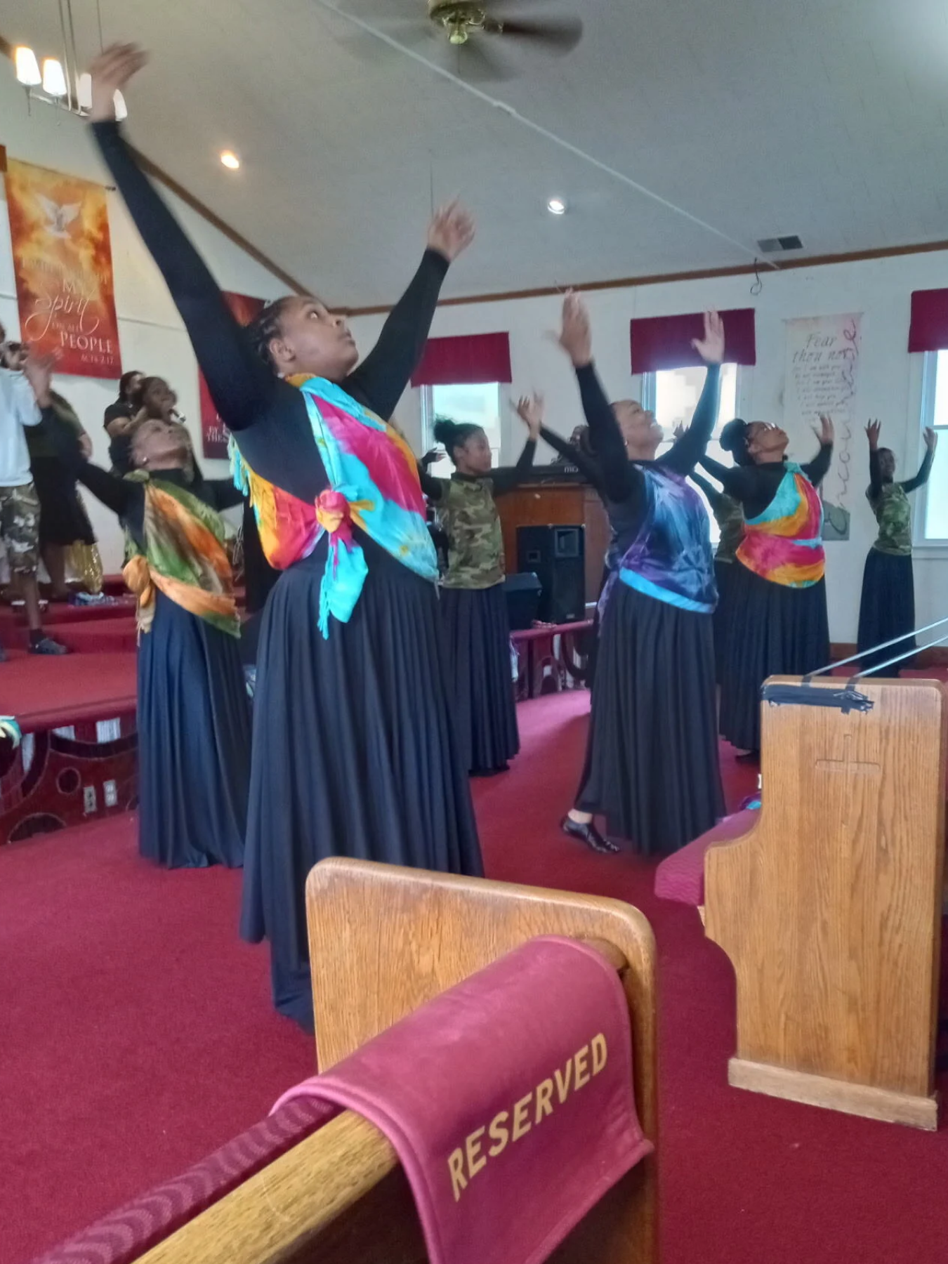 adult women praise dancers church