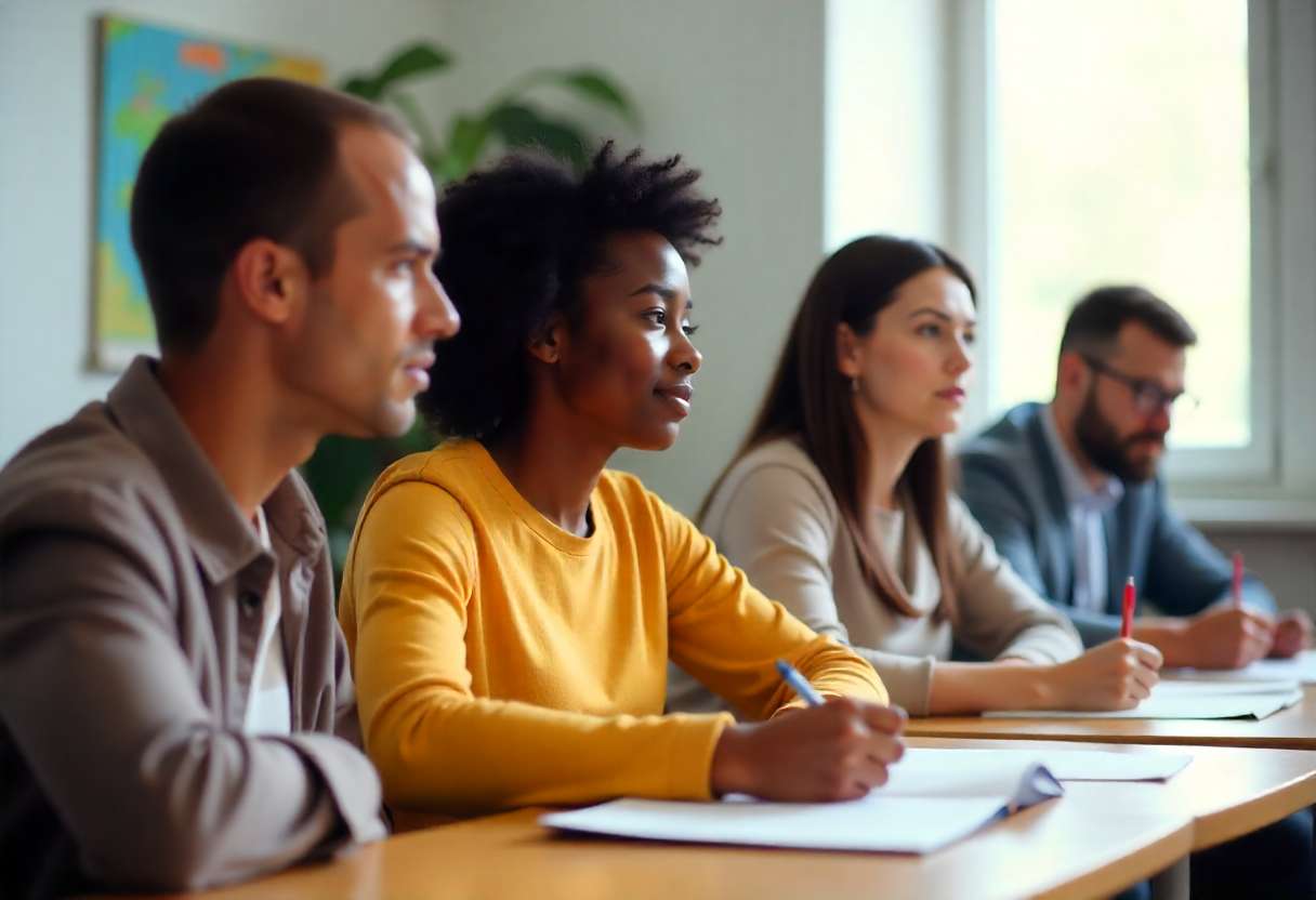 adults learning classroom
